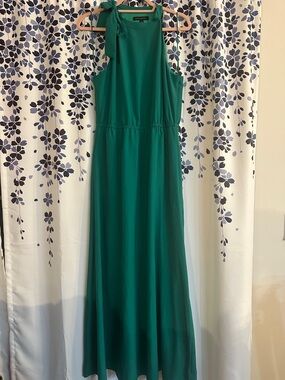 Banana Republic Green Sleeveless Maxi with Neck Tie